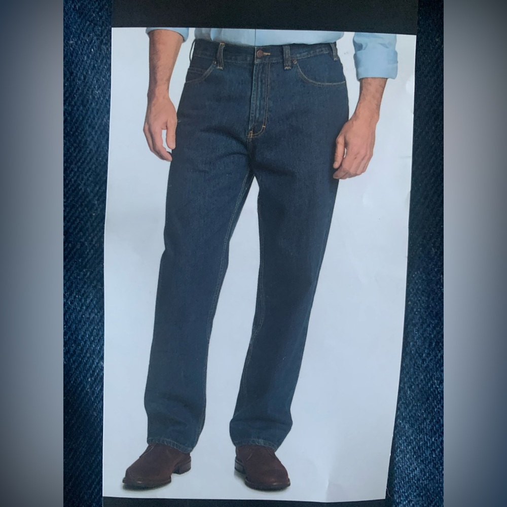 Kirkland Jeans 42x27(shortened) Relaxed Fit Mens Dark Denim CUSTOM SIZE 42 🆕NEW
